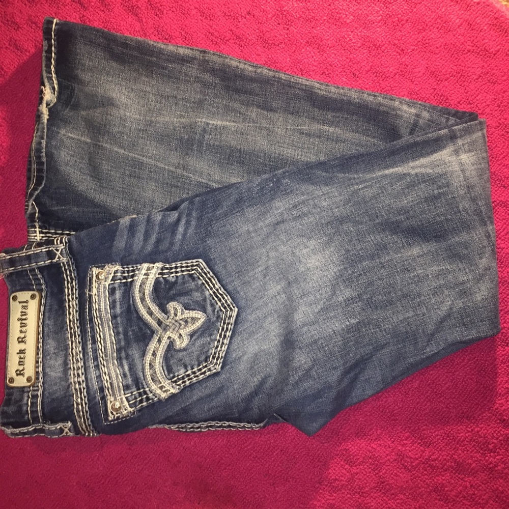 Women destroyed rock revival Jeans
